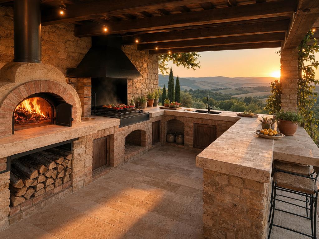 Cucina da giardino completa in Umbria